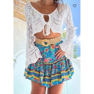 Rock N Rags Womens Size M Crochet Camisole Boho Hippe Festival Retro Bell Sleeve